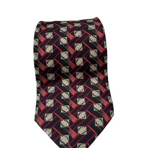 Brioni Men’s Geometric Floral Hand Made 100% Barcelino Silk Tie 60 X 4O  Vintage